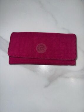 Kipling Magenta Fold-Over Wallet